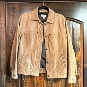 Talbots Tan Leather Jacket